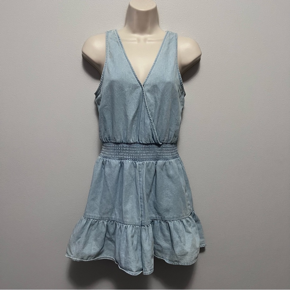 American Eagle Outfitters Light Wash Denim Romper Size S